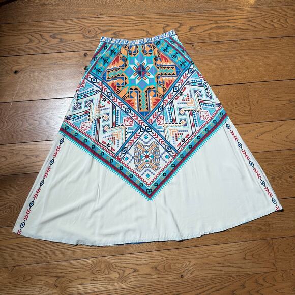 Flying Tomato Women Skirt Maxi SZ M Aztec Western Ranch Rodeo Boho Midi READ - Picture 2 of 8
